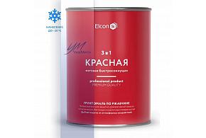 ЭЛКОН Грунт-эмаль по ржавчине 3в1 красная матовая 0,8кг