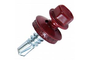 Саморез кровельный 5,5х25 RAL3005 красное вино (50шт)