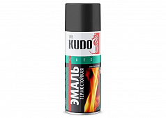 KUDO Эмаль термостойкая аэрозоль, 520 мл, черная 5002