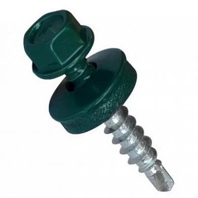 Саморез кровельный 5,5х25 RAL6005 зеленый мох (50шт)